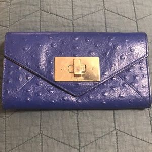 Kate Spade Blue Ostrich Wallet